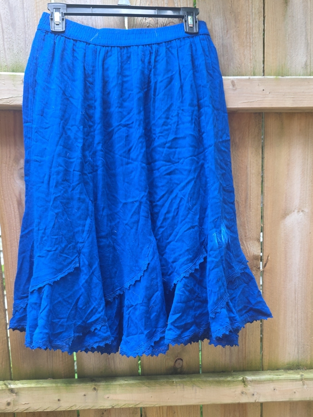Studio West Royal Blue Tiered A-Line Skirt